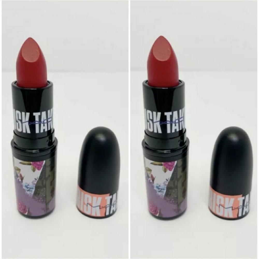 2 Tubes of MAC Risk Taker - Ruby Woo 707 Lipstick Limited Edition Matte Red
